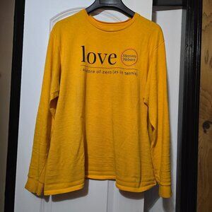 TeePublic Bright Yellow Long Sleeve Unisex Tshirt with Texts on the front
